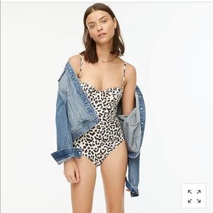 J. Crew brown leopard print one piece sz 16